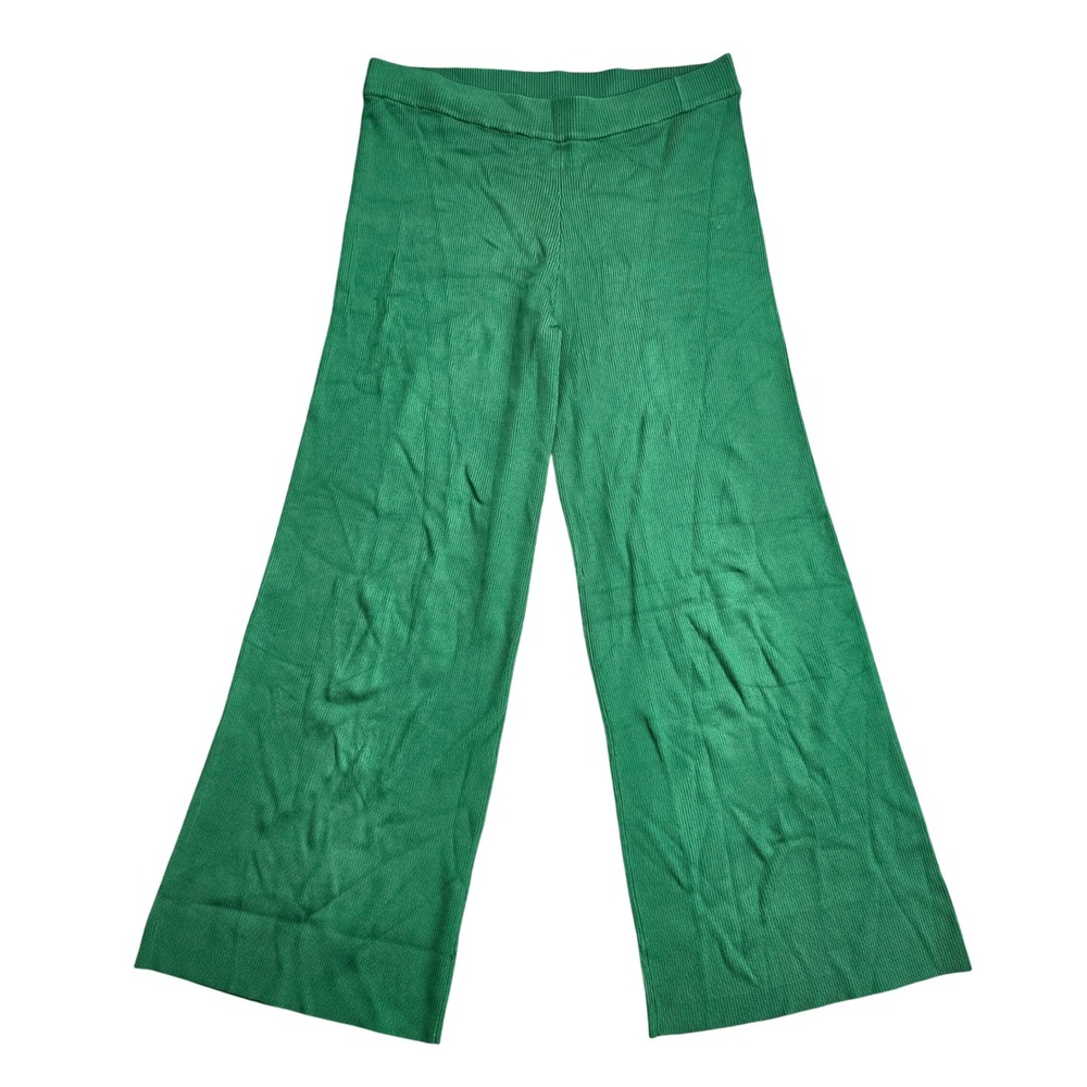 Gabrielle Union NWT Women's‎ Wide Leg Ribbed Knit Pants Green XXL